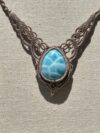 High-Grade Larimar Macrame Necklace - Image 6