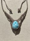 High-Grade Larimar Macrame Necklace - Image 2