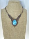 High-Grade Larimar Macrame Necklace