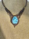 High-Grade Larimar Macrame Necklace - Image 5