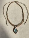 Diamond Cut Icy Blue-Green Flash Labradorite Pendant Necklace - Image 3