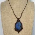 Blue Flash Labradorite Macrame Necklace