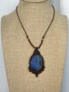 Blue Flash Labradorite Macrame Necklace