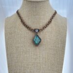 Diamond-Shaped Green Flash Pendant Necklace