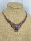 Mystic Purple-Pink flash (with warm golden undertones depending on light) Flash Labradorite Necklace - Image 7