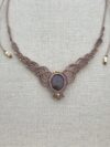 Mystic Purple-Pink flash (with warm golden undertones depending on light) Flash Labradorite Necklace - Image 5