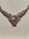 Mystic Purple-Pink flash (with warm golden undertones depending on light) Flash Labradorite Necklace - Image 3