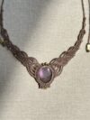 Mystic Purple-Pink flash (with warm golden undertones depending on light) Flash Labradorite Necklace - Image 2
