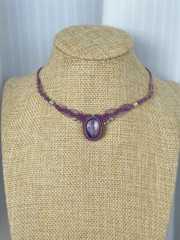 Purple Flash Labradorite Choker Necklace - Image 5