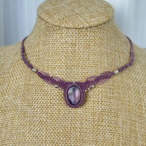 Purple Flash Labradorite Choker Necklace