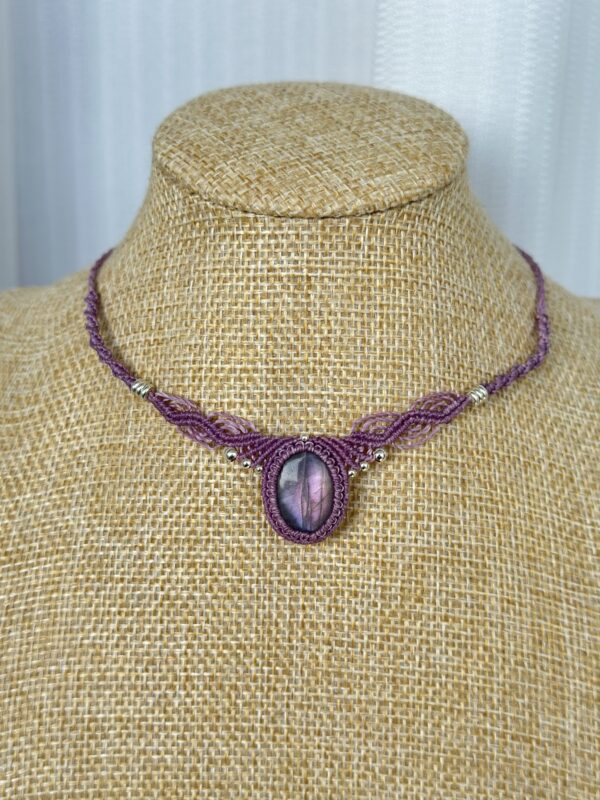 Purple Flash Labradorite Choker Necklace