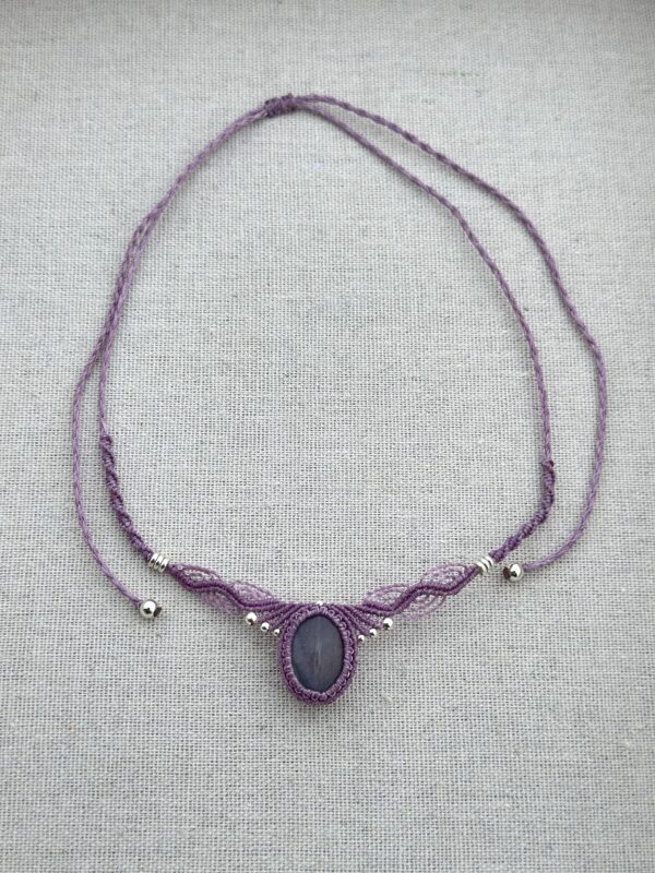 Purple Flash Labradorite Choker Necklace - Image 2