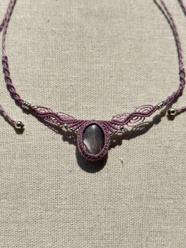 Purple Flash Labradorite Choker Necklace - Image 4