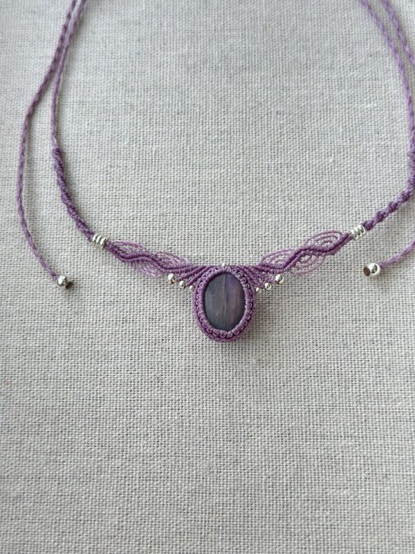 Purple Flash Labradorite Choker Necklace - Image 3