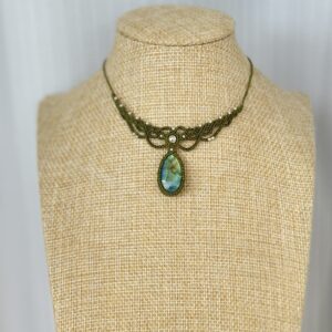 Blue Green Gold Glow Labradorite Choker