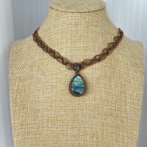 Blue-Green Flash Labradorite Necklace