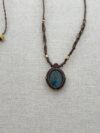 Oval Labradorite Macrame Necklace - Image 4