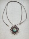 Mandala Green Gold Macrame Labradorite Necklace - Image 4