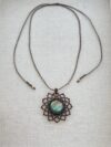 Mandala Green Gold Macrame Labradorite Necklace - Image 2