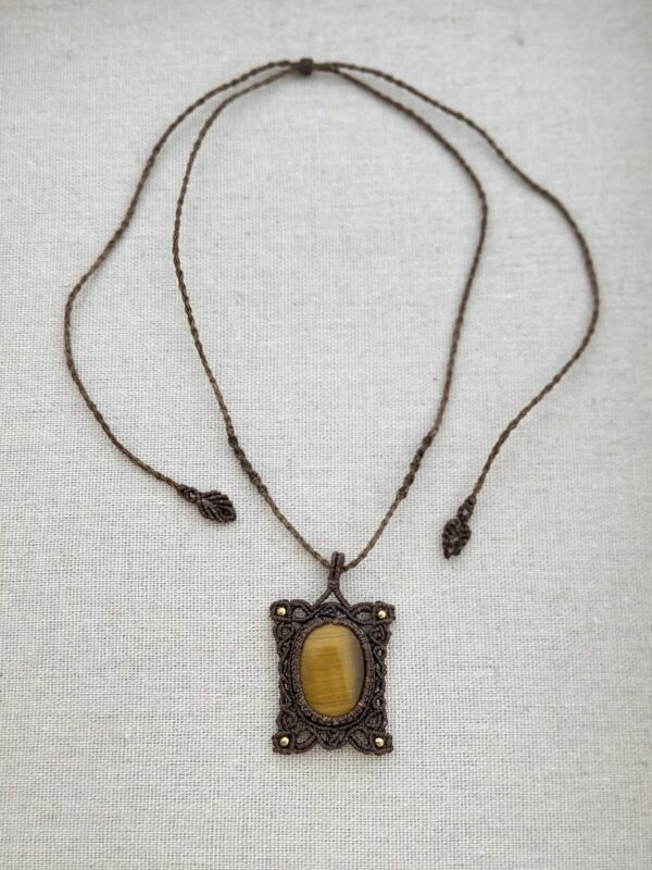 Tiger’s Eye Macrame Necklace
