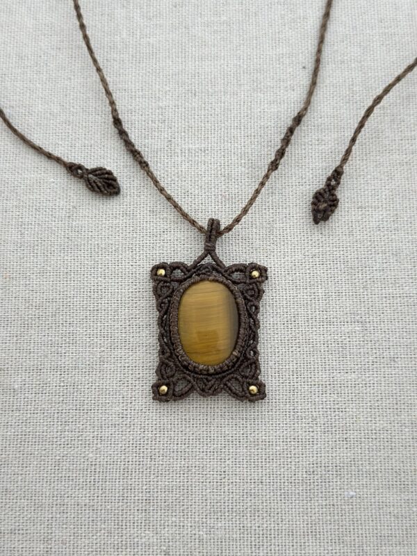 Tiger’s Eye Macrame Necklace - Image 3