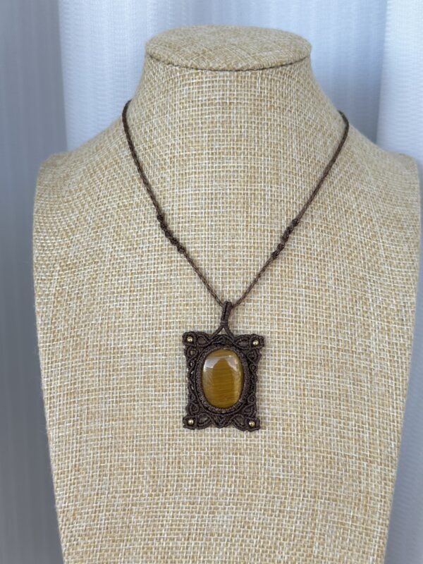 Tiger’s Eye Macrame Necklace - Image 2