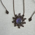 Purple Flash Labradorit Sunburst Necklace