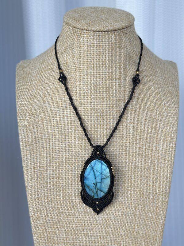 Blue and Green Flash Labradorite Necklace