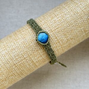 Blue labradorite bracelet with green cord