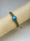 Blue labradorite bracelet with green cord