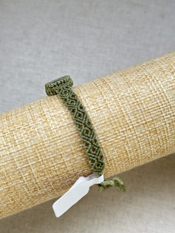 Blue labradorite bracelet with green cord - Image 2
