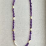 Amethyst and Pearl beaded Necklace