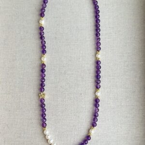 Amethyst and Pearl beaded Necklace