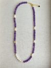 Amethyst and Pearl beaded Necklace