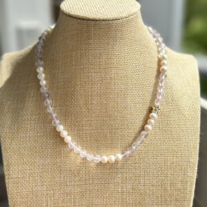 Amethyst with freshwater Pearl necklace