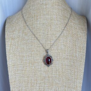 925 Sterling Silver Garnet Necklace