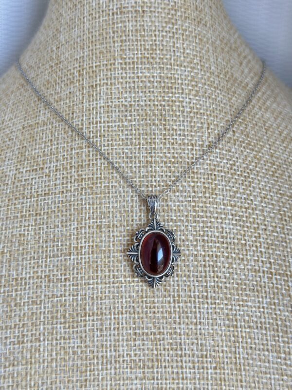 925 Sterling Silver Garnet Necklace - Image 3