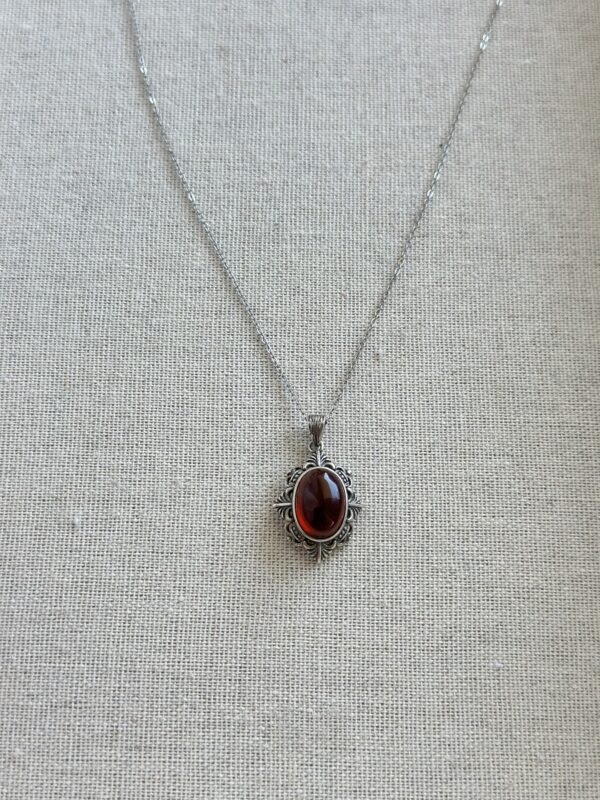 925 Sterling Silver Garnet Necklace - Image 2