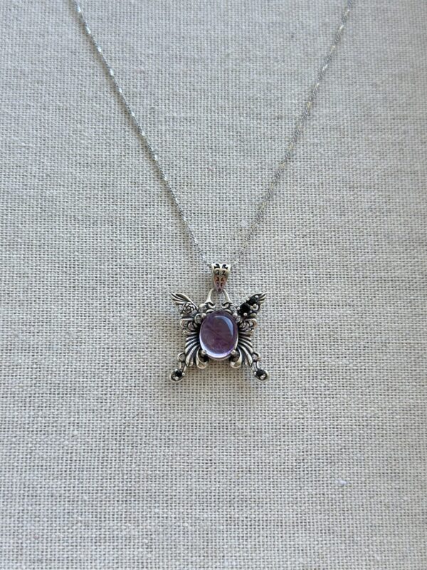 925 Sterling Silver Amethyst Fairy Necklace - Image 2