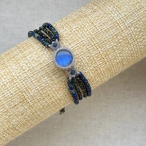 Blue flash labradorite bracelet