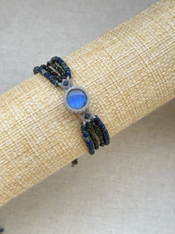 Blue flash labradorite bracelet