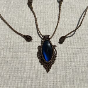 Deep Blue Flash Labradorite Necklace