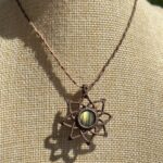 Golden-Green Flash Labradorite Mandala Necklace