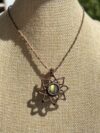 Golden-Green Flash Labradorite Mandala Necklace