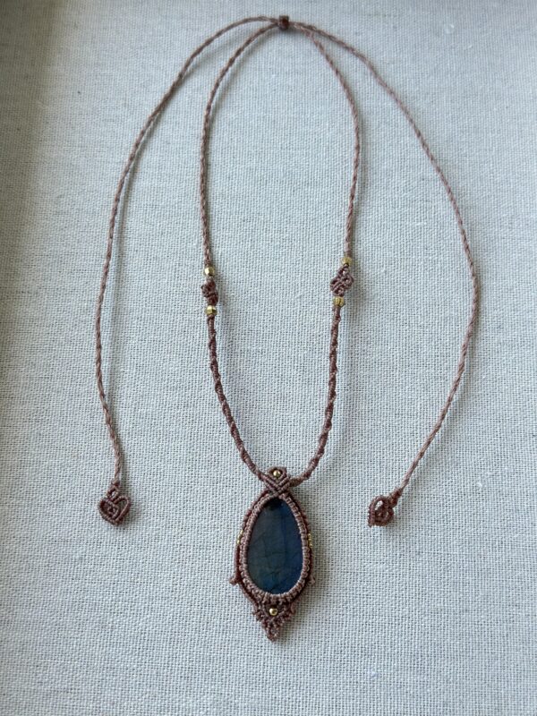 Blue Flash Labradorite Teardrop Necklace - Image 5