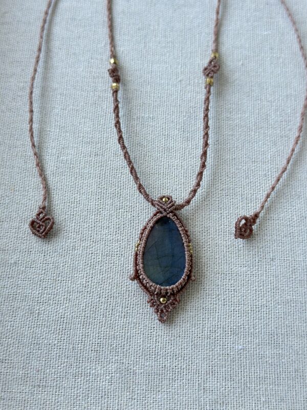 Blue Flash Labradorite Teardrop Necklace - Image 4