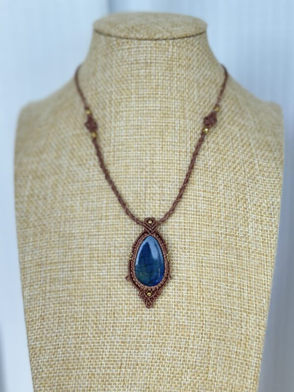 Blue Flash Labradorite Teardrop Necklace - Image 3