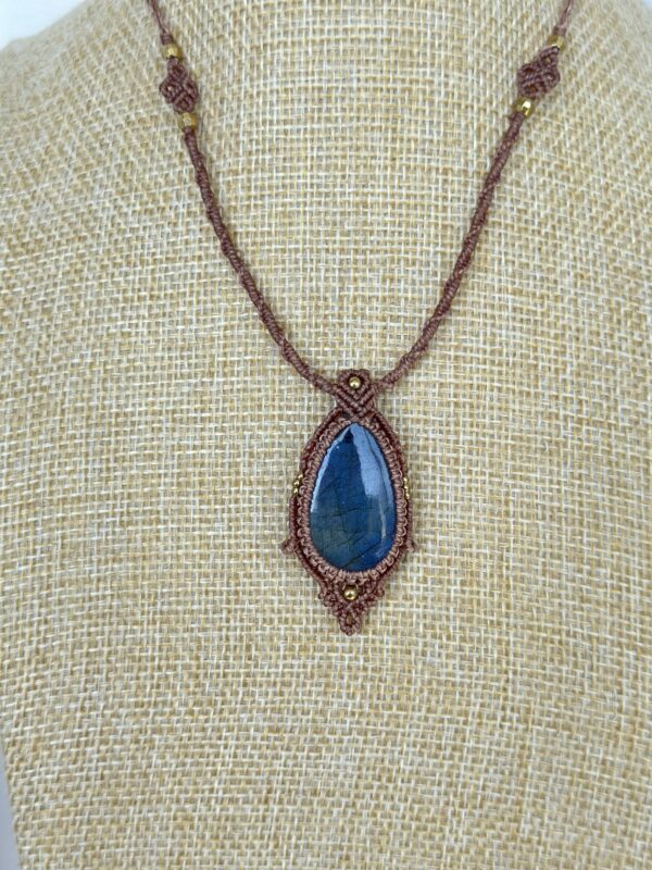 Blue Flash Labradorite Teardrop Necklace - Image 2
