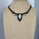 Multicolor Flash Labradorite Macrame Necklace