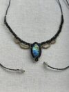 Multicolor Flash Labradorite Macrame Necklace - Image 2